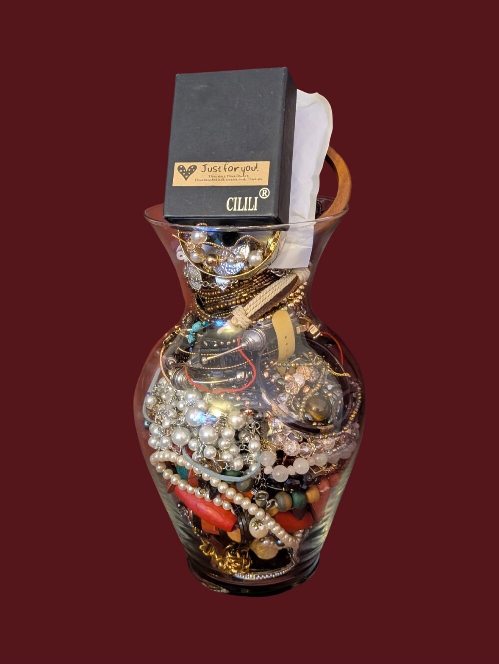 Wearable 5LB Jewelry Jar Of Assorted Costume Jewelry Glass Jar Not Inclu…
